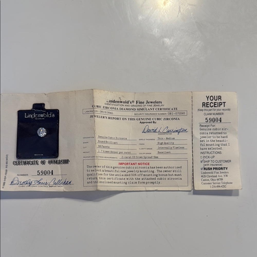 Loose Diamond CZ with Certificate